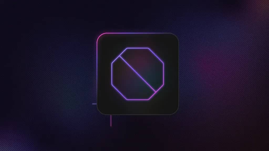Octagon crossed by a diagonal line from upper left to lower right, enclosed within a rounded square.