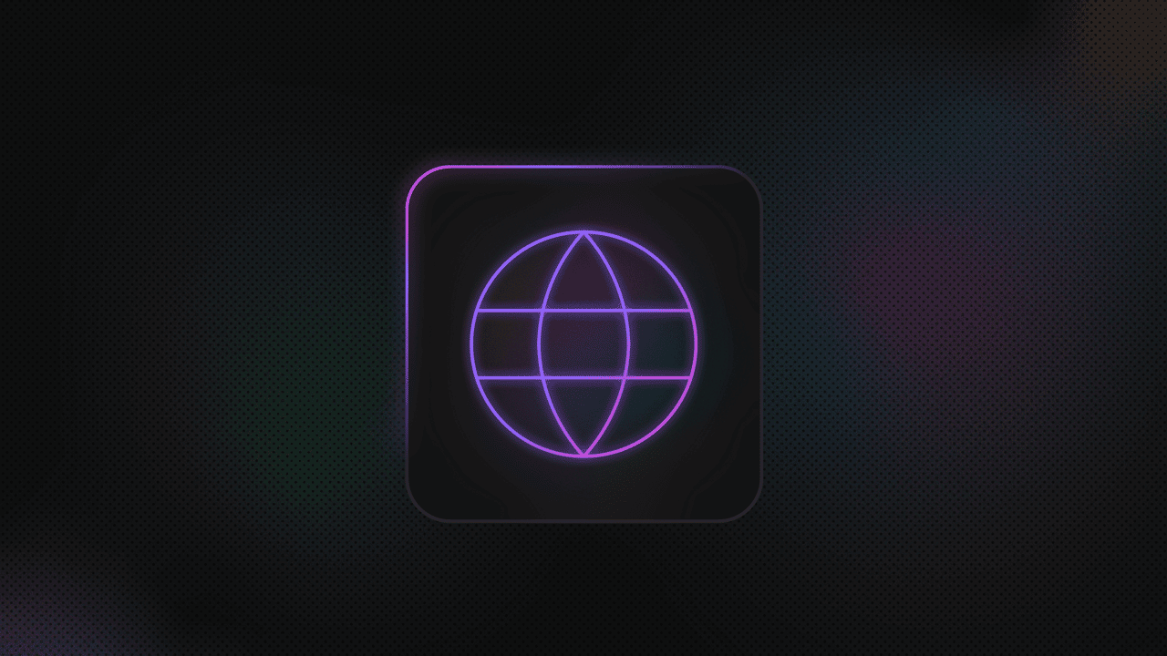 Globe icon inside a rounded square.
