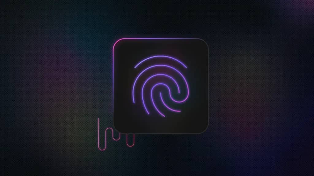 Fingerprint in a rounded square