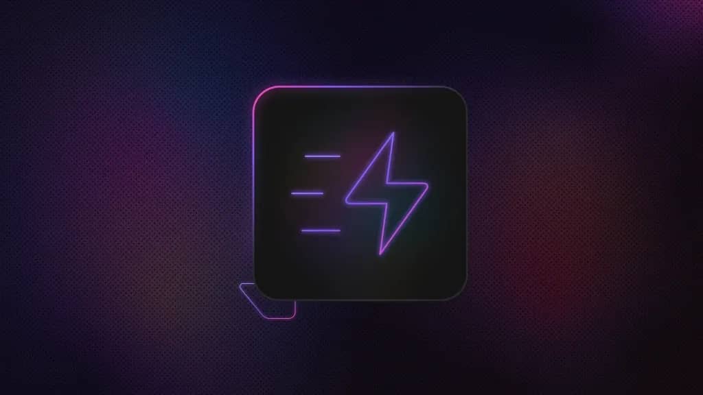 Lightning bolt icon with three horizontal lines on the left, inside a rounded square.