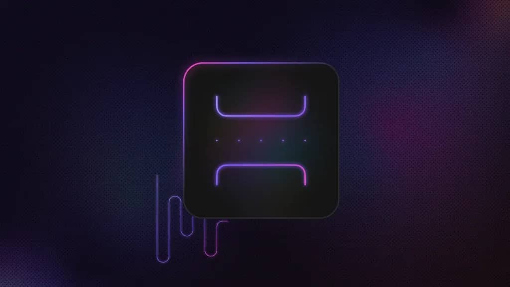 A rounded square icon with two vertical lines that split in opposite directions near the top and bottom, a vertical row of five dots centered between them, and a wavy line extending from the lower-left corner.