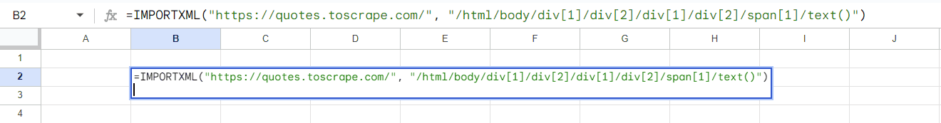 web scraping google sheets