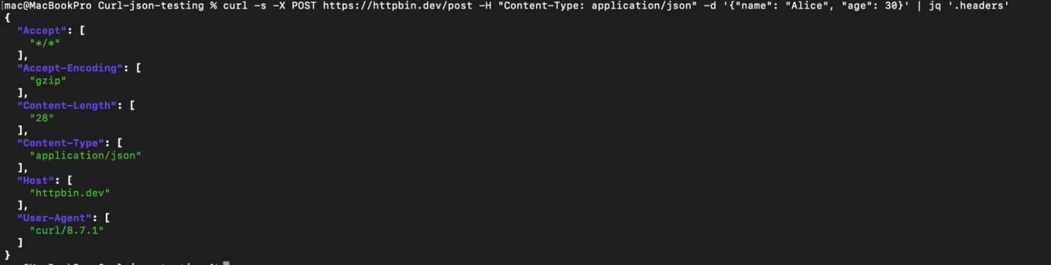 Headers the server actually received