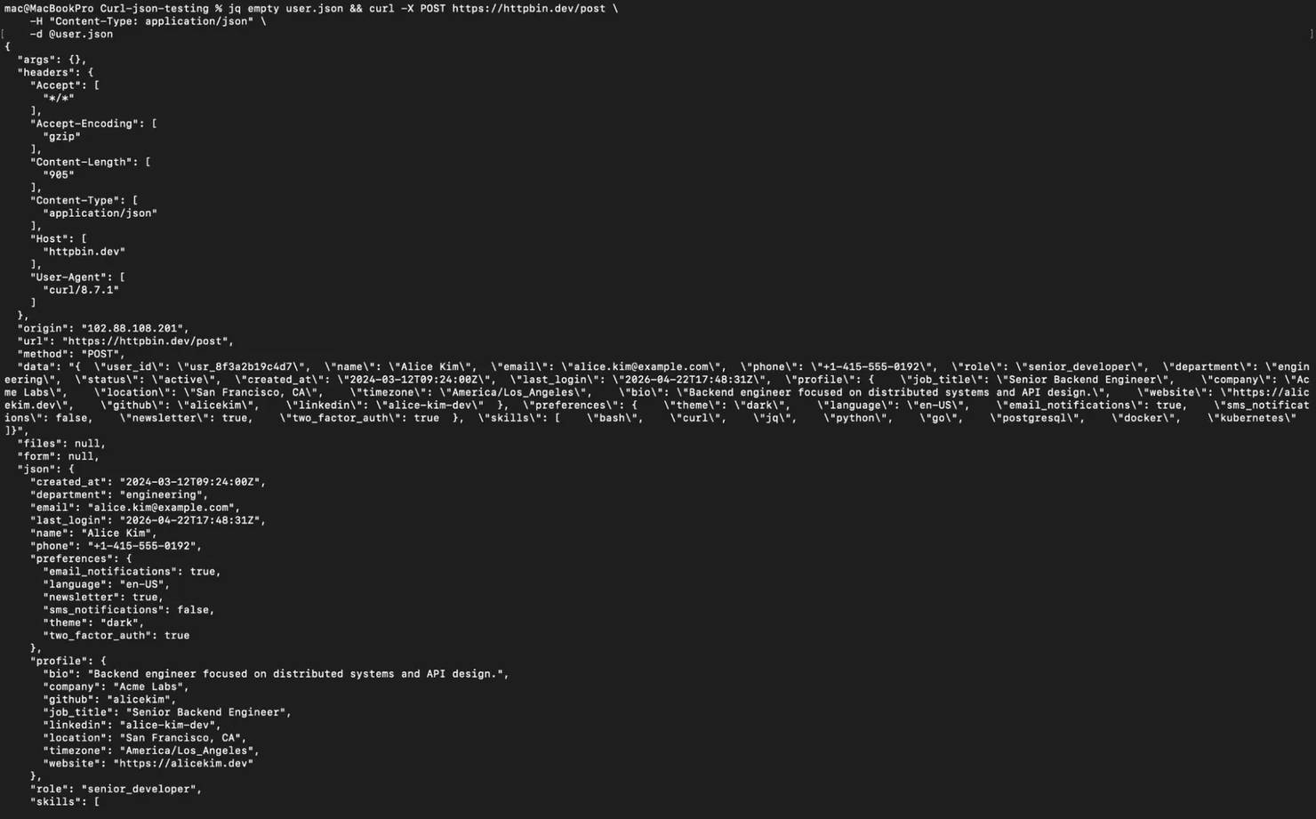 Passing a validation test before cURL sends the request 