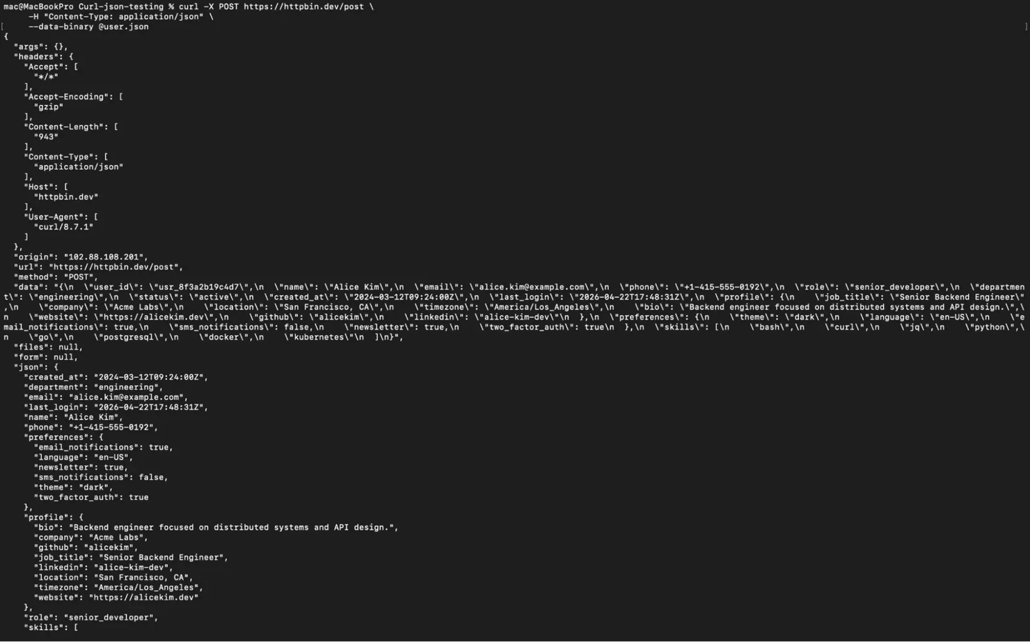 JSON file exactly as it is