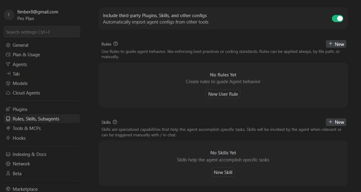 Preview of how to configure Cursor rules for web scraping