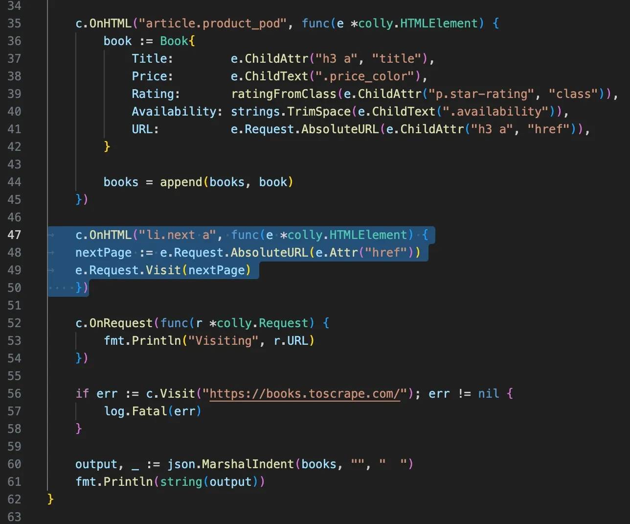 Coding interface showing the location of the additional code to be added.