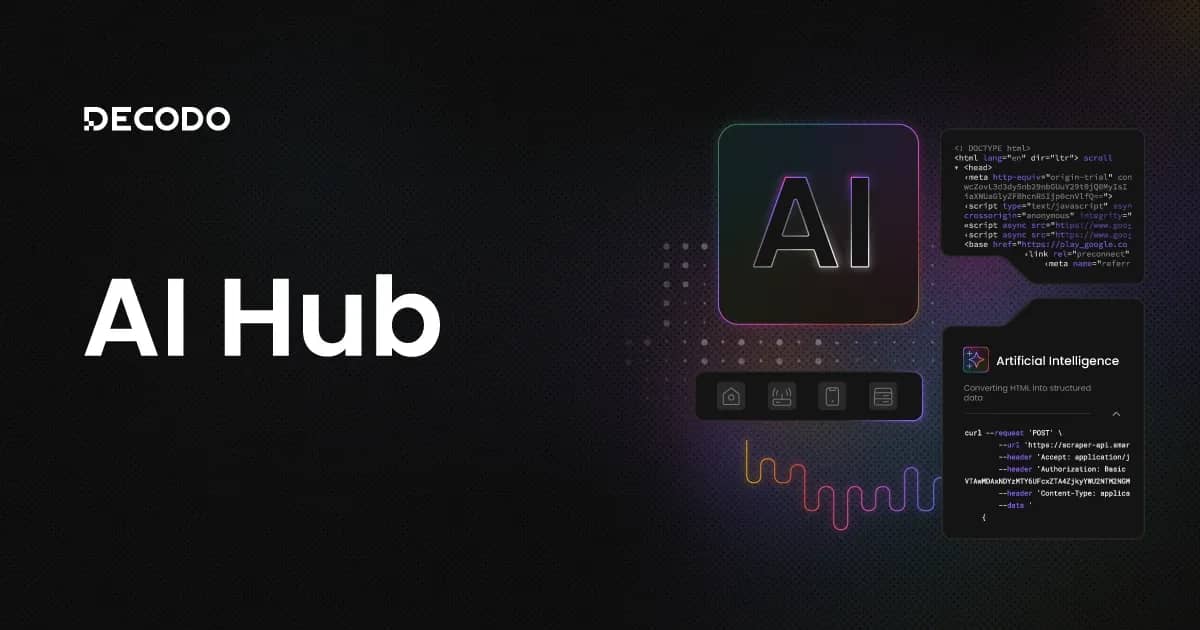 image with black background and white text that says AI hub