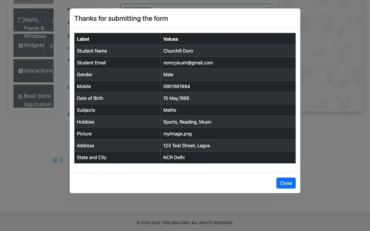 Thanks for submitting the form