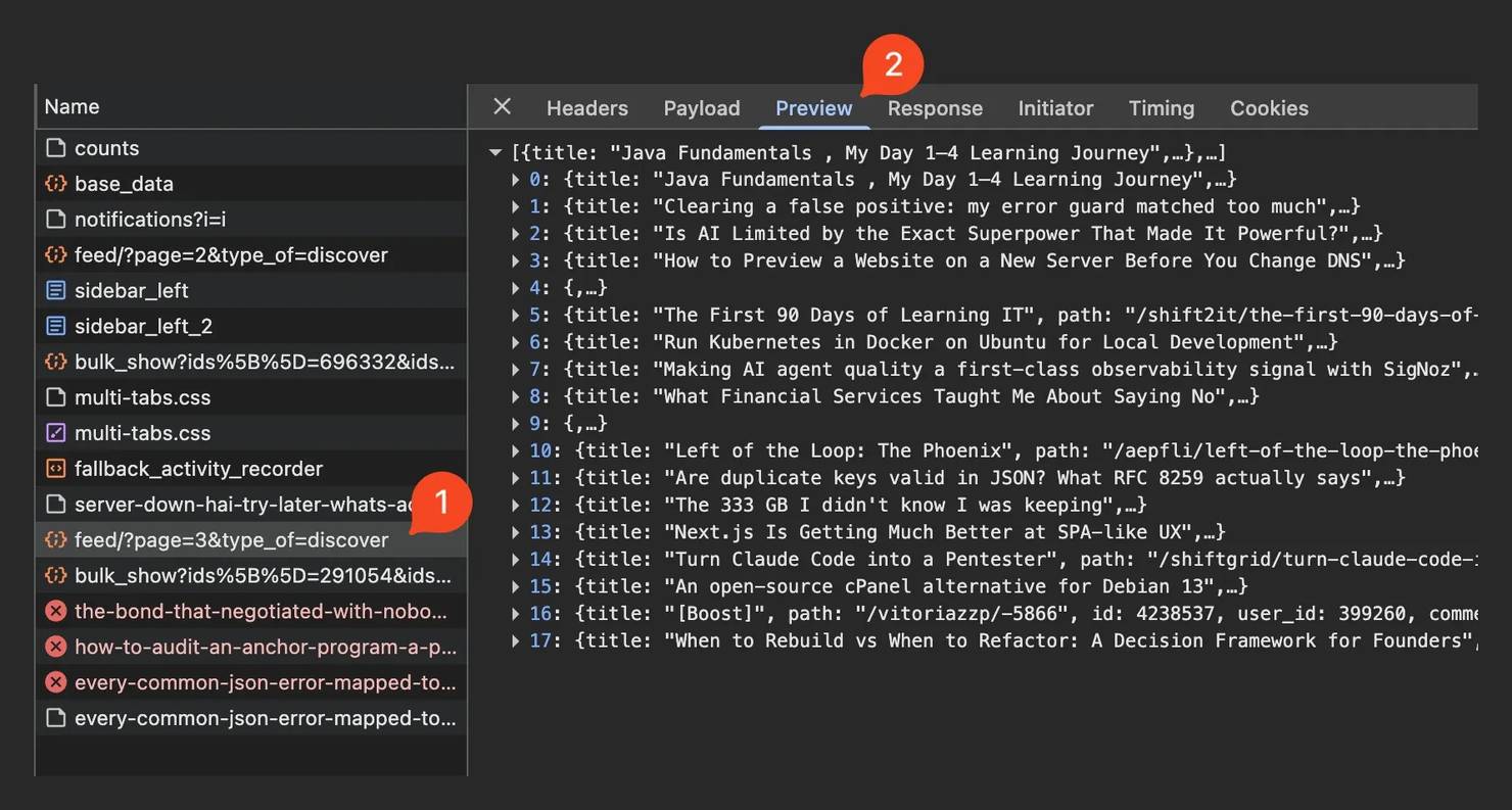 Opening the Response or Preview tab