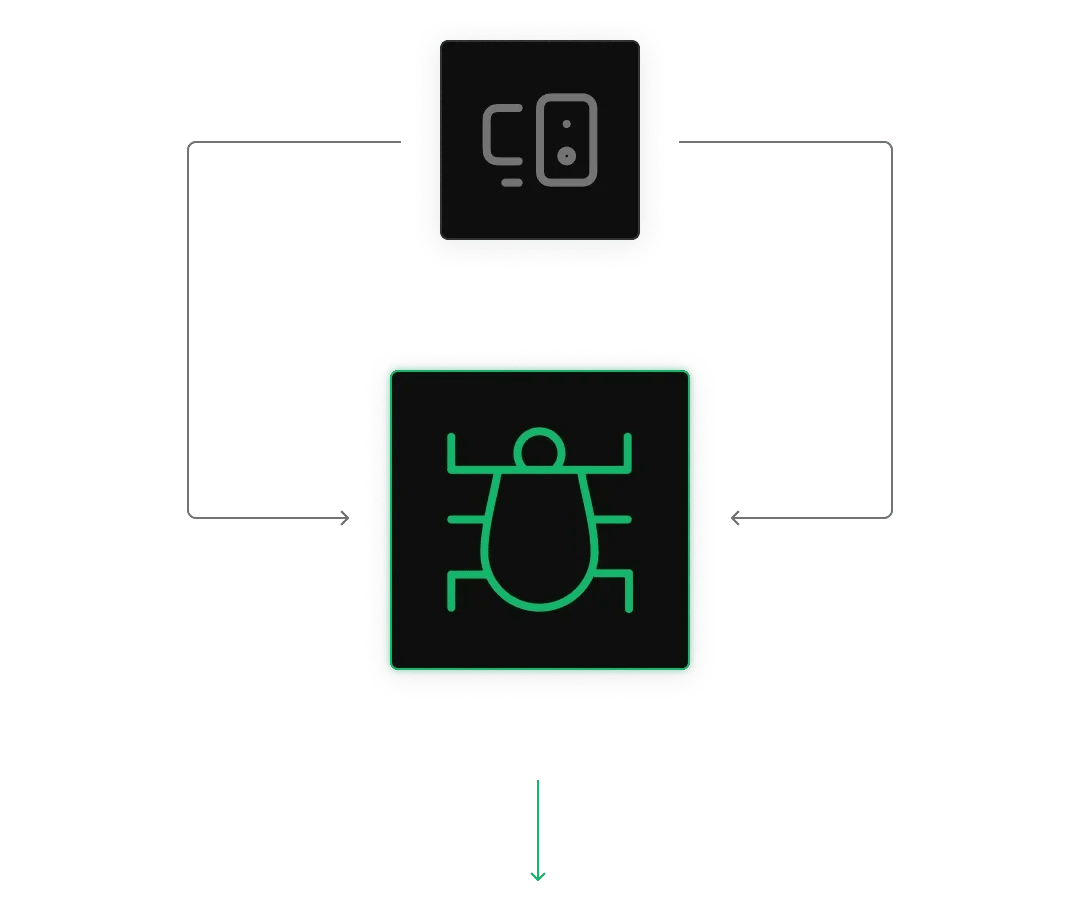 Illustration of a web scraper collecting data