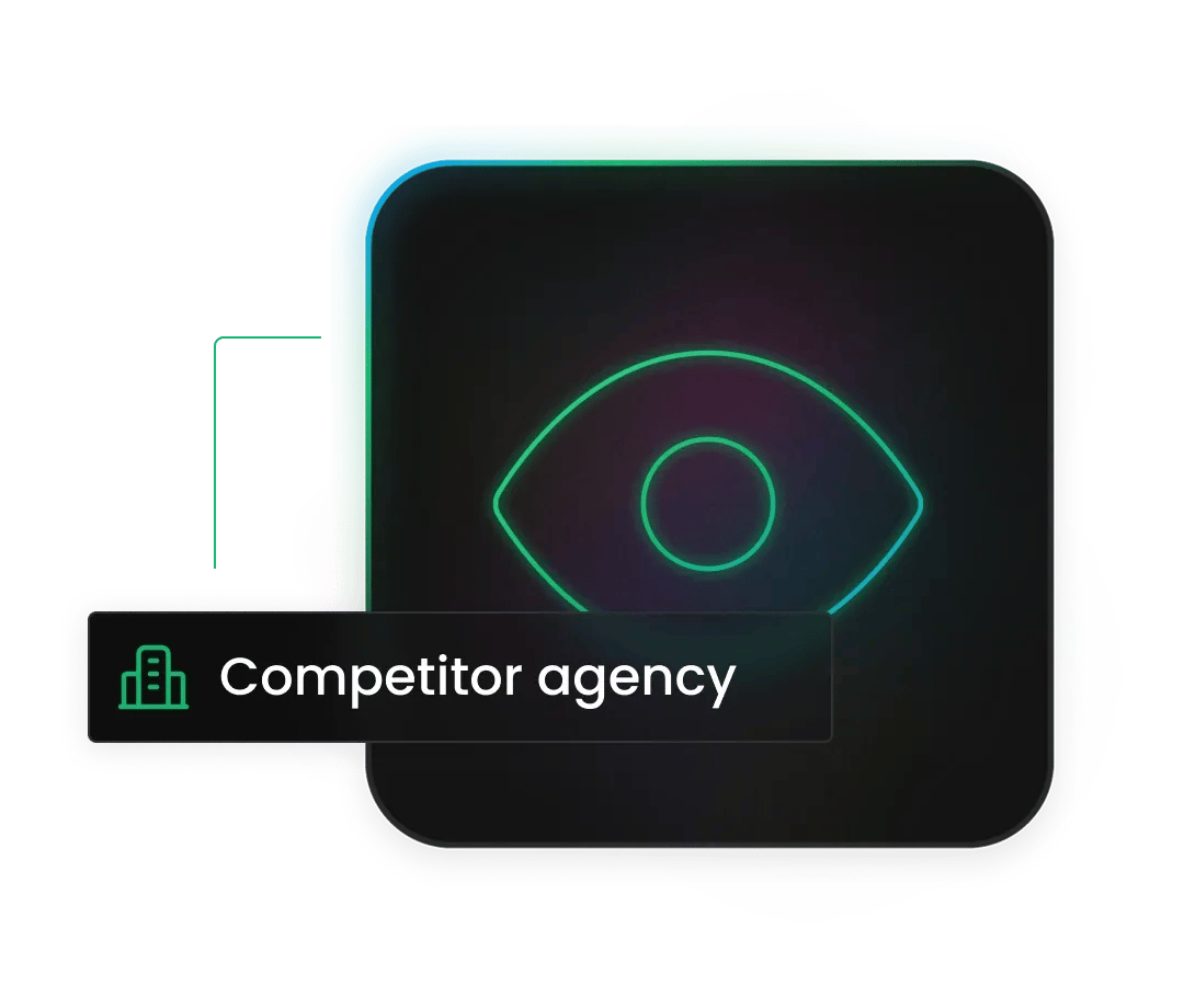 Eye icon symbolizing monitoring competitor hiring trends.