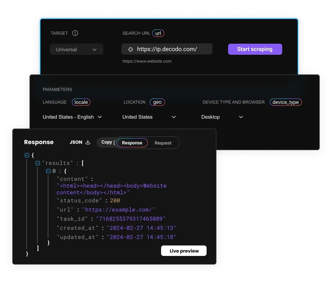 Sending request