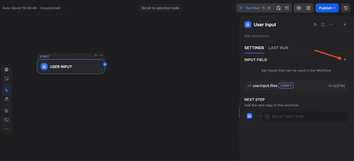 Add a new input variable