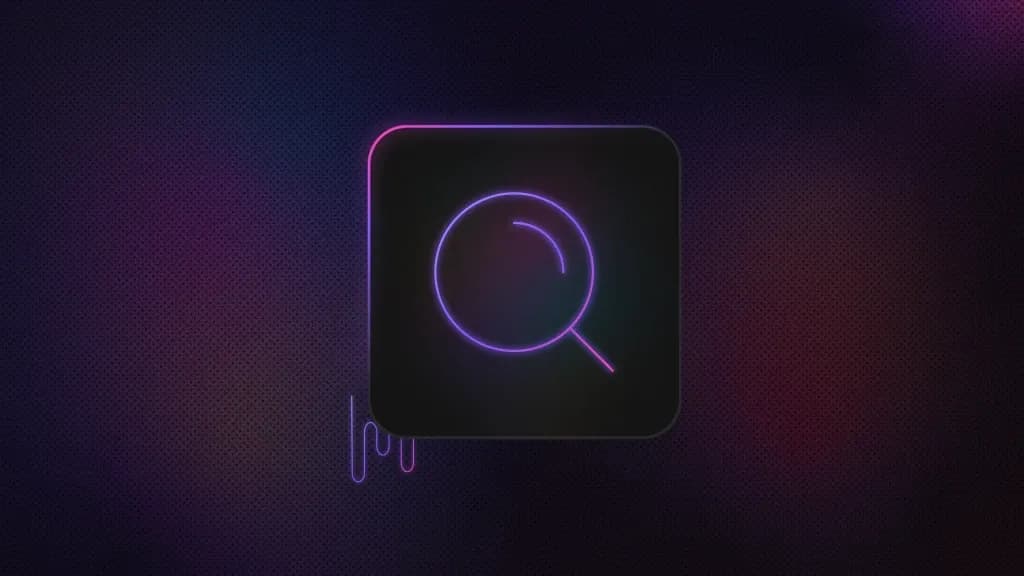 Icon of a magnifying glass inside a rounded square, with a wavy line extending from the square’s lower-left corner.