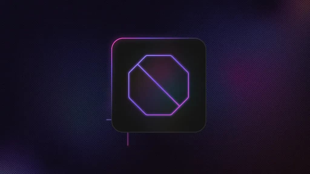 Octagon crossed by a diagonal line from upper left to lower right, enclosed within a rounded square.