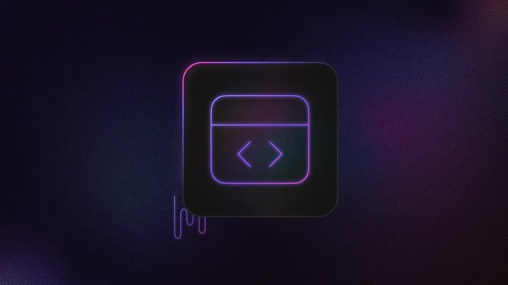 Terminal icon with angle brackets inside a rounded square, with a wavy line extending from the bottom-left corner.