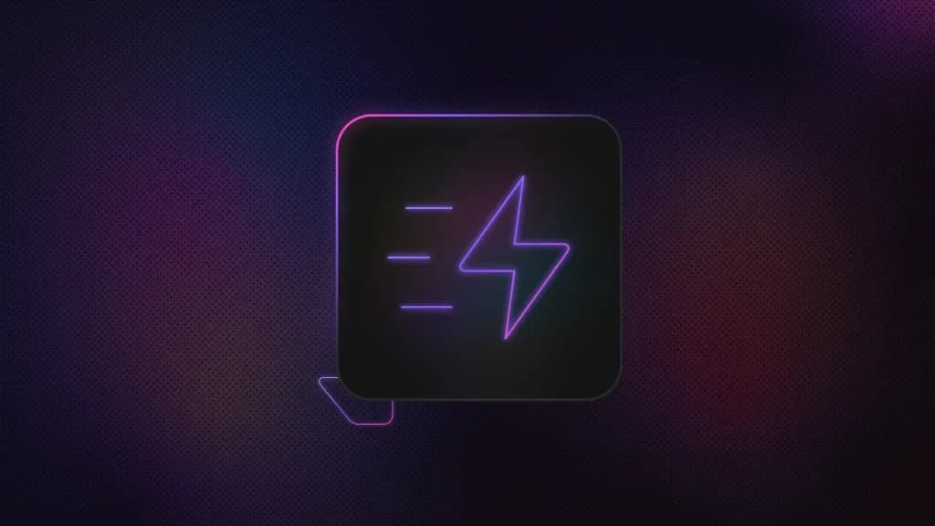 Lightning bolt icon with three horizontal lines on the left, inside a rounded square.