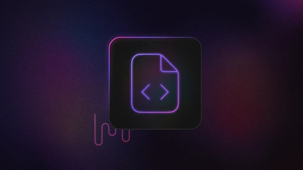 A code file icon centered inside a rounded square