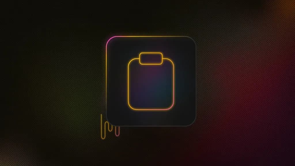 Clipboard icon inside a rounded square, with a wavy line extending from the lower-left corner.