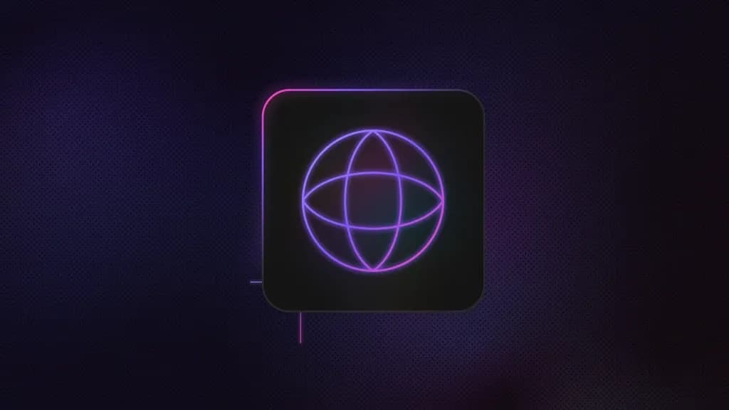A globe inside a rounded square