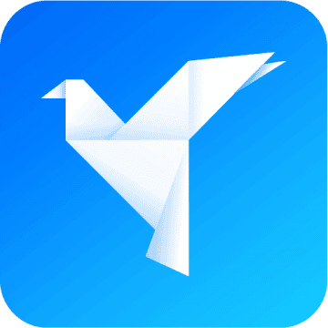 Gee Lark logo showing origami white bird in flight on blue rounded square background