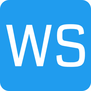 WS logo displayed as white initials on a blue rounded-square background