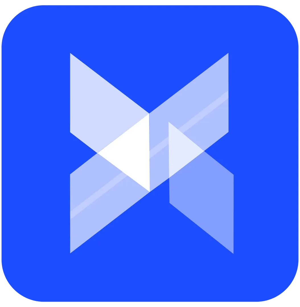Adspower logo displaying overlapping translucent geometric shapes forming an X on a rounded blue square background