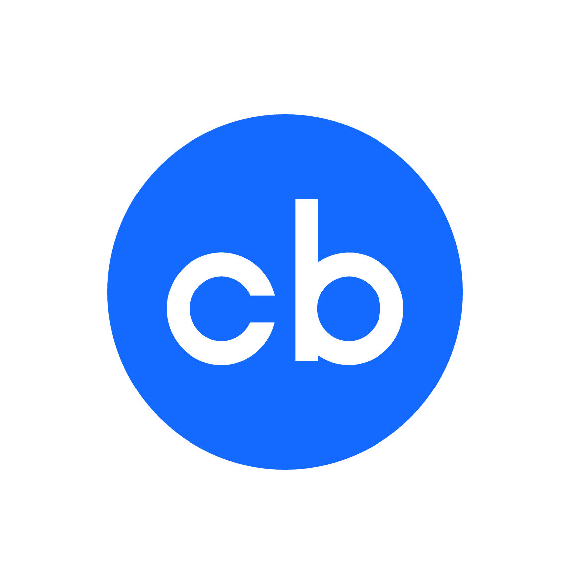 Crunchbase logo showing white 'cb' letters inside a blue circle centered on a white background