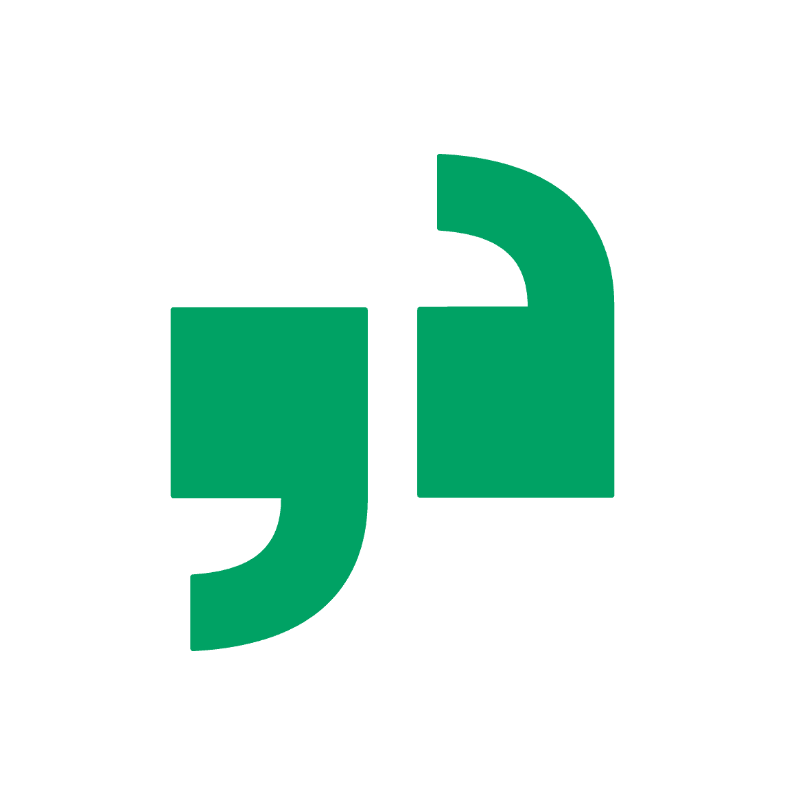 Green quotation marks