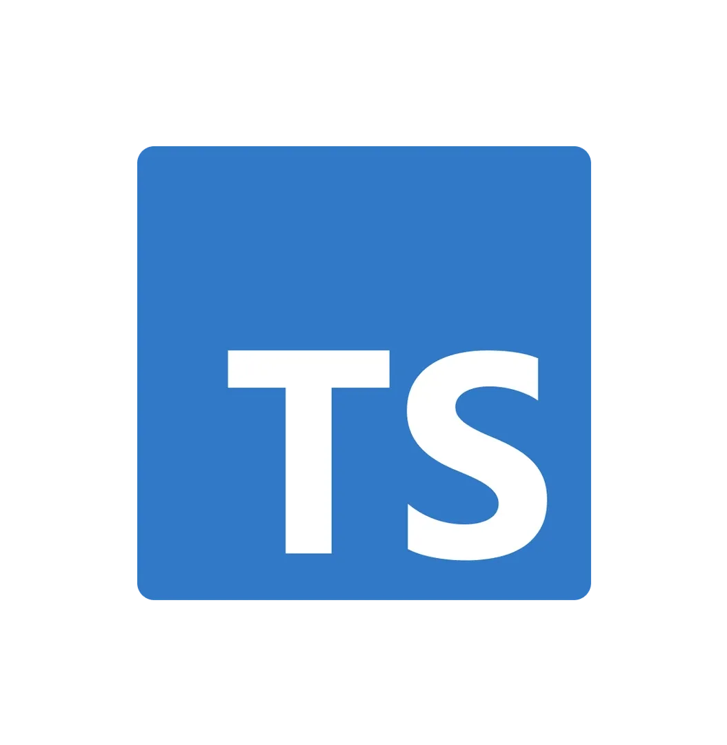 TypeScript logo showing TS centered in a blue rounded square on white background