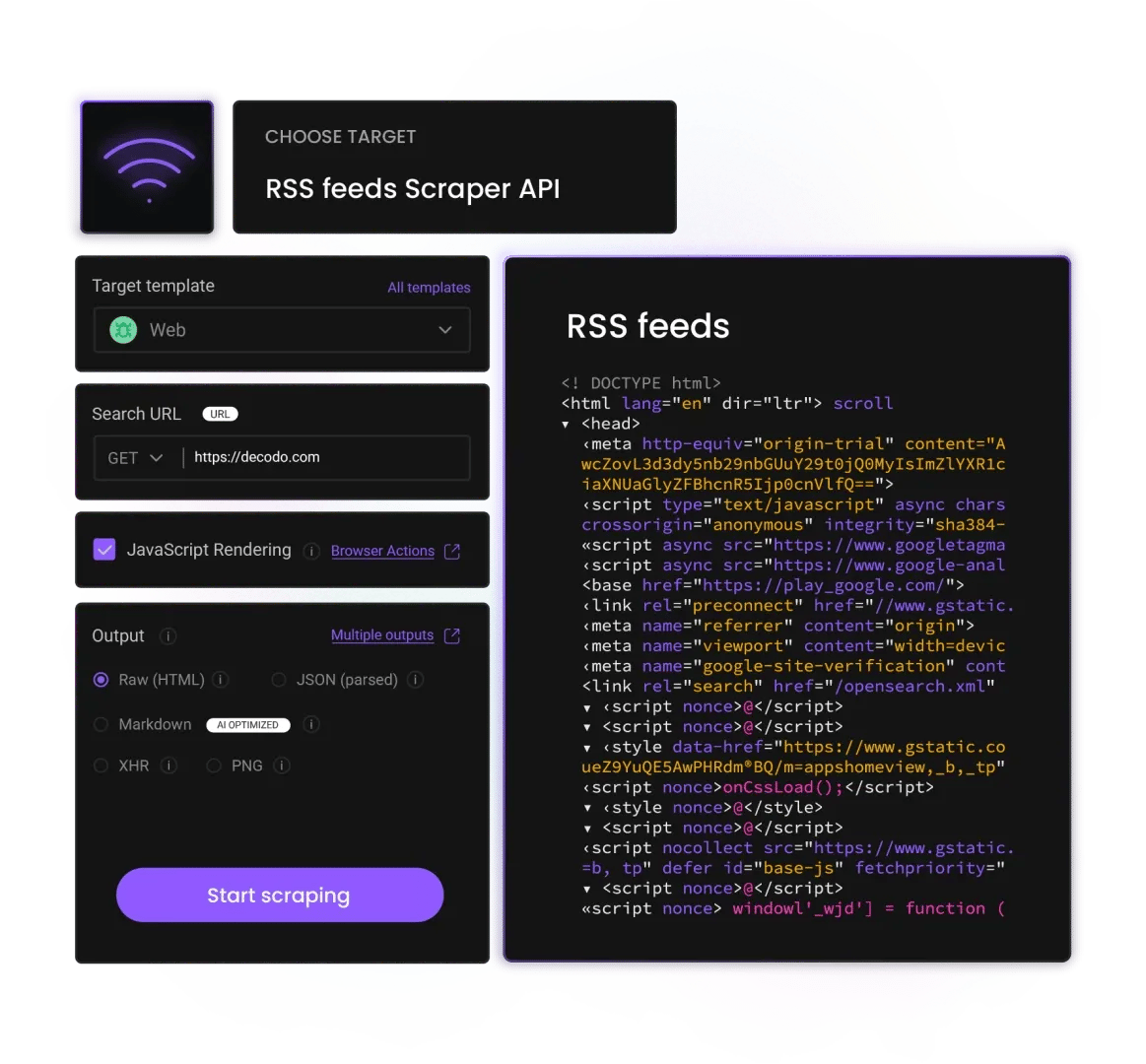 RSS Scraper API