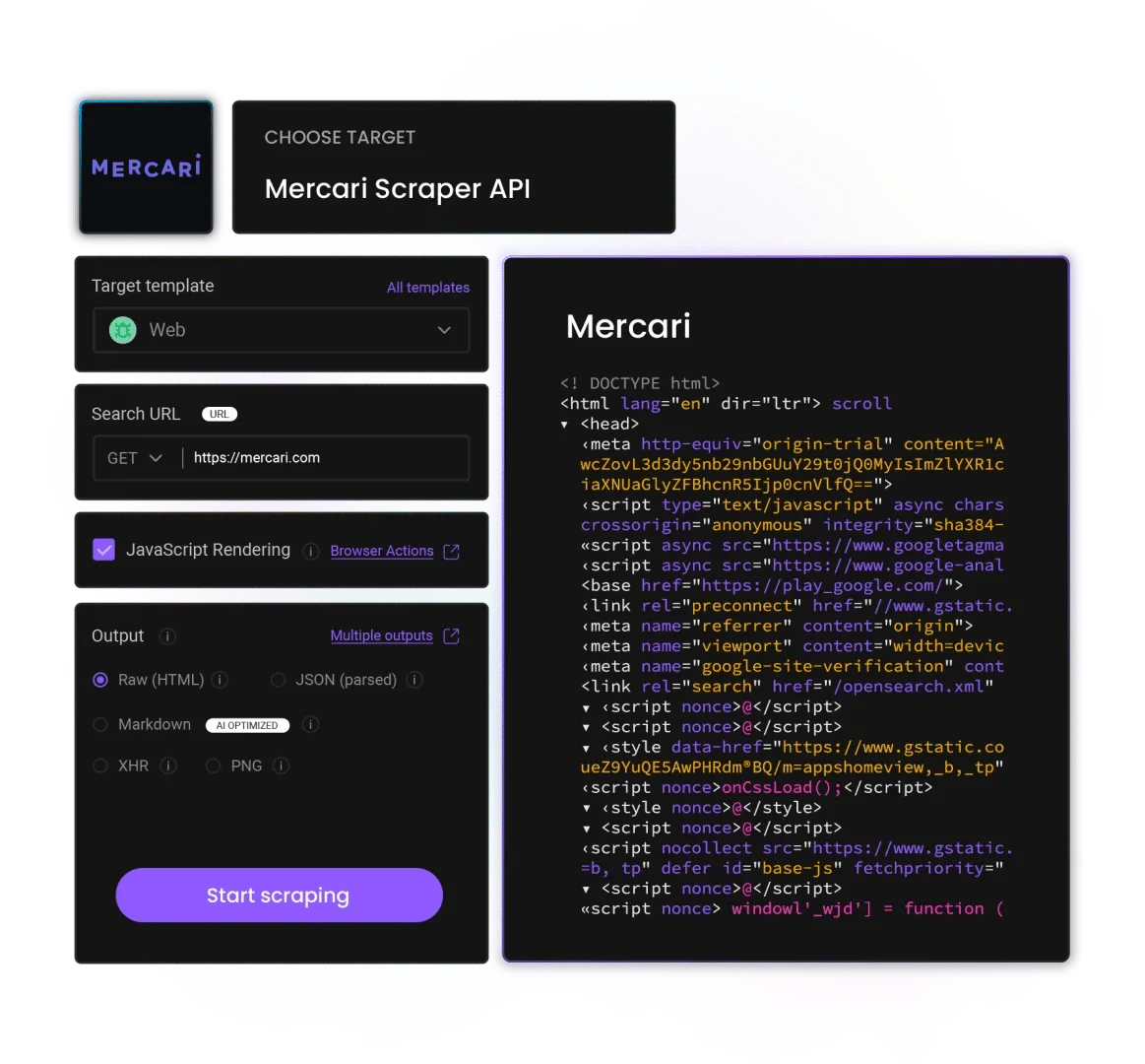 Mercari Scraper API