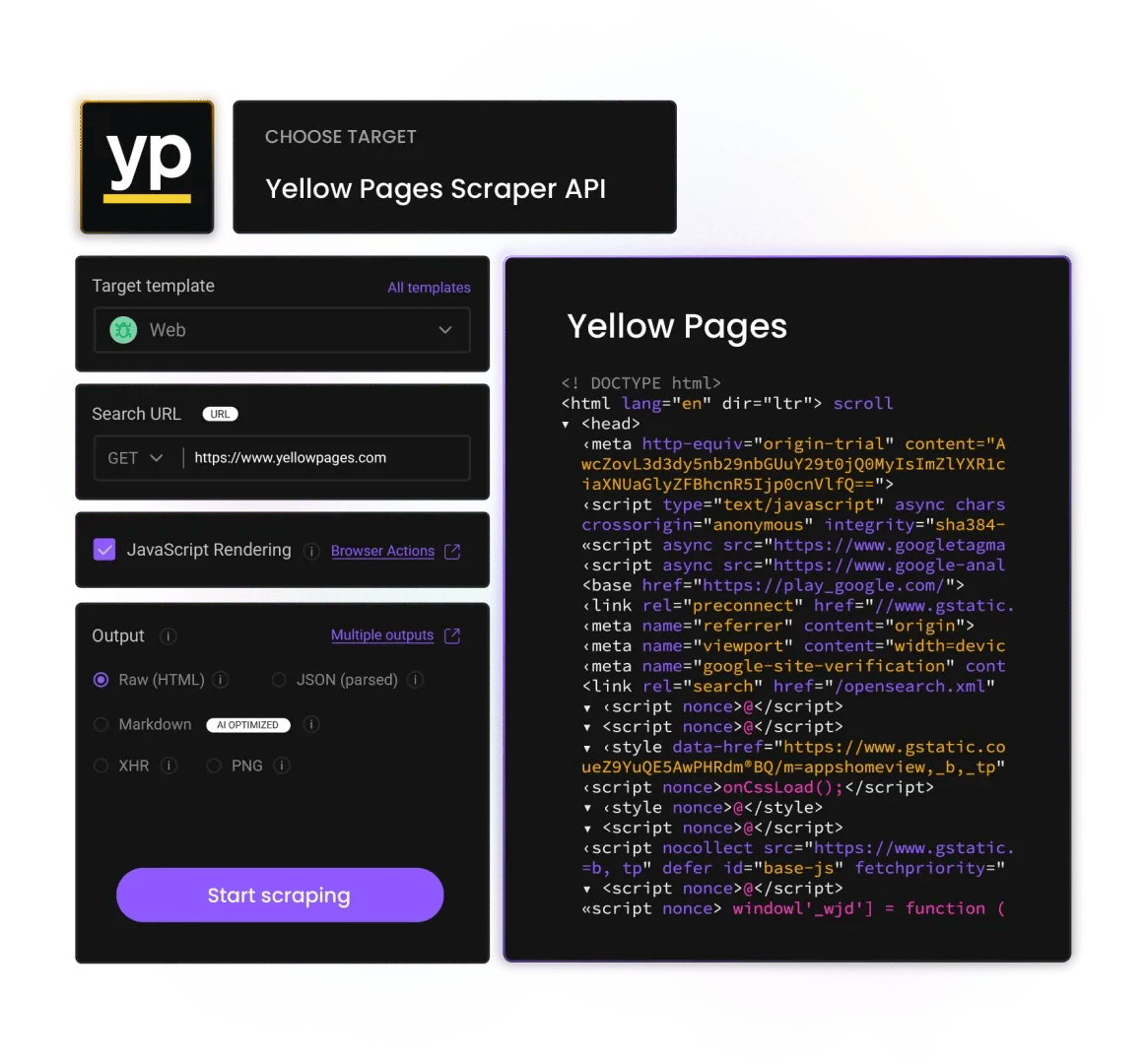Yellowpages Scraper Hero